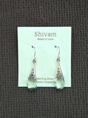 Shivam Green💚 Amethyst Teardrop💧Earrings